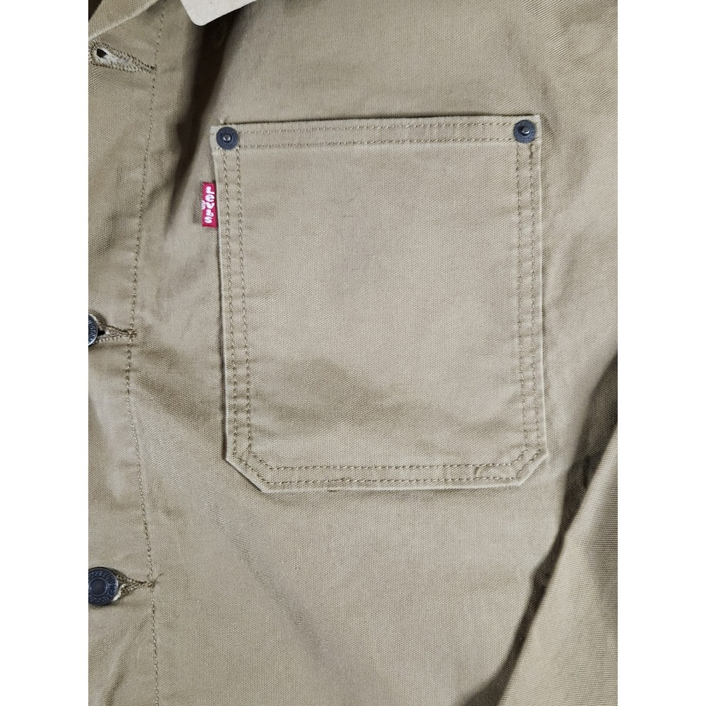 Levis Stock Trucker Jacket Mens 3XL Tan Canvas Corduroy Collar WaterLess New - Picture 6 of 9